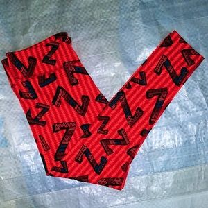 Zumba Dance Tribe Perfect Ankle Leggings size Large Lovely Orange Blue Excellent